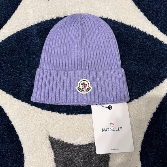 Moncler Wool And Cashmere Lilac Purple Beanie - Picture 1 of 2